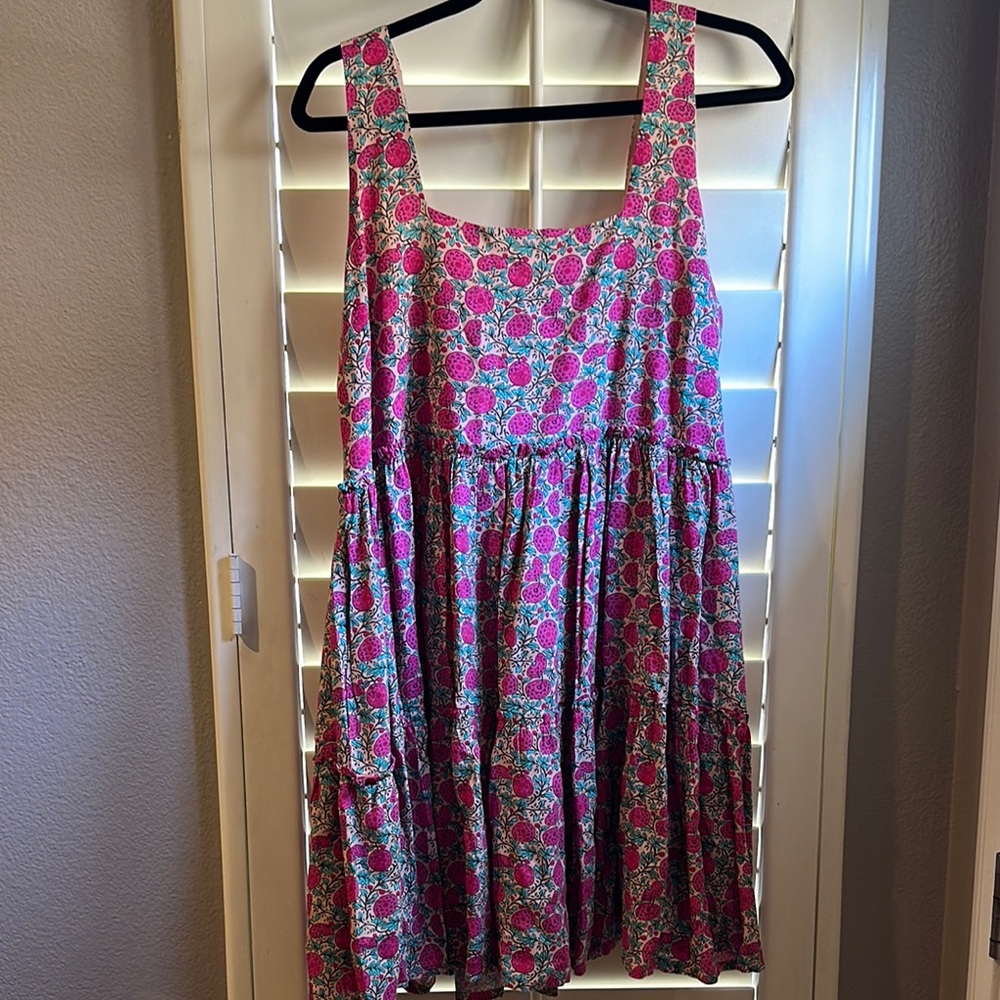 Floral Pink Sleeveless Dress